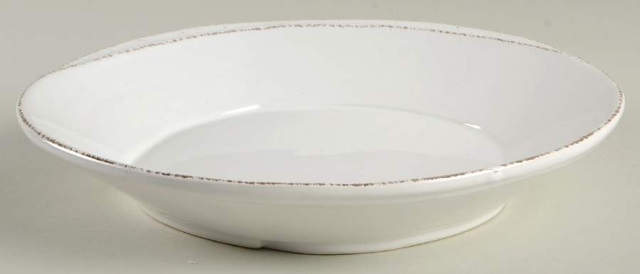 Lastra White (Bright White Glaze) Individual Pasta Bowl by Vietri (Italy)-1
