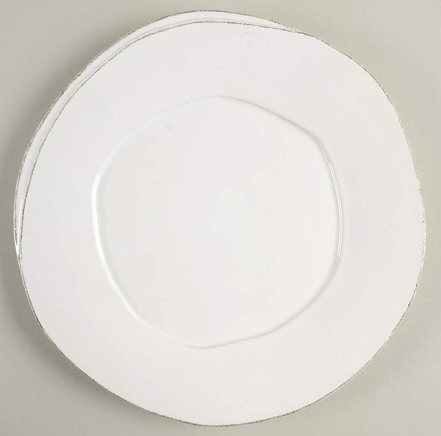 Lastra White (Bright White Glaze) Dinner Plate by Vietri (Italy)-1