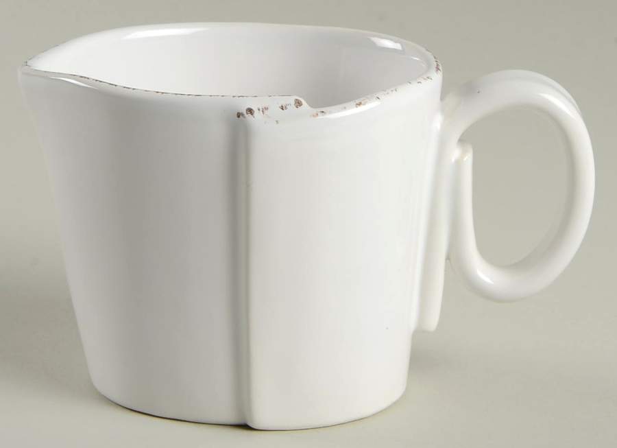 Lastra White (Bright White Glaze) Creamer by Vietri (Italy)-1