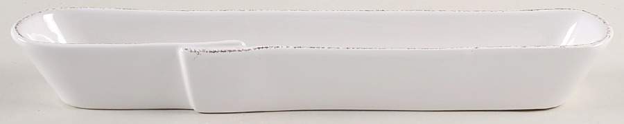Lastra White (Bright White Glaze) Olive Dish by Vietri (Italy)-1
