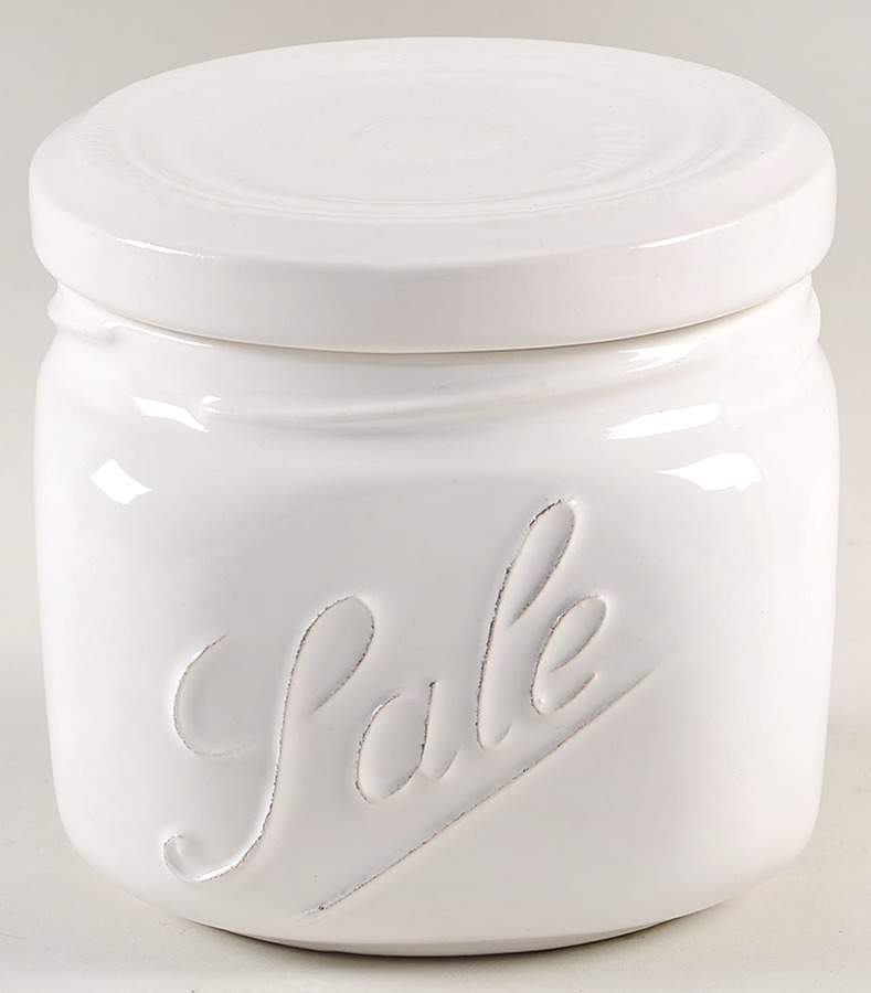 Lastra White (Bright White Glaze) Small Canister & Lid by Vietri (Italy)-1