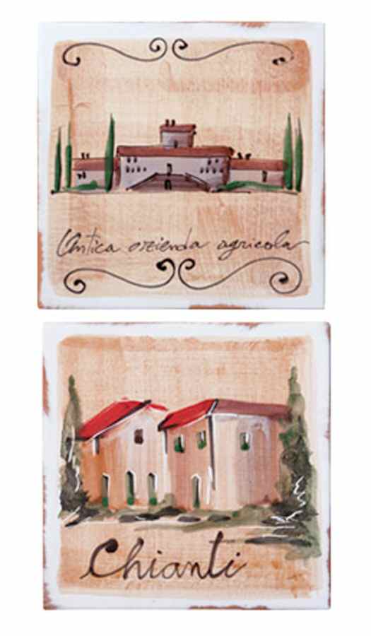 Vino Square Trivet by Vietri (Italy)-1
