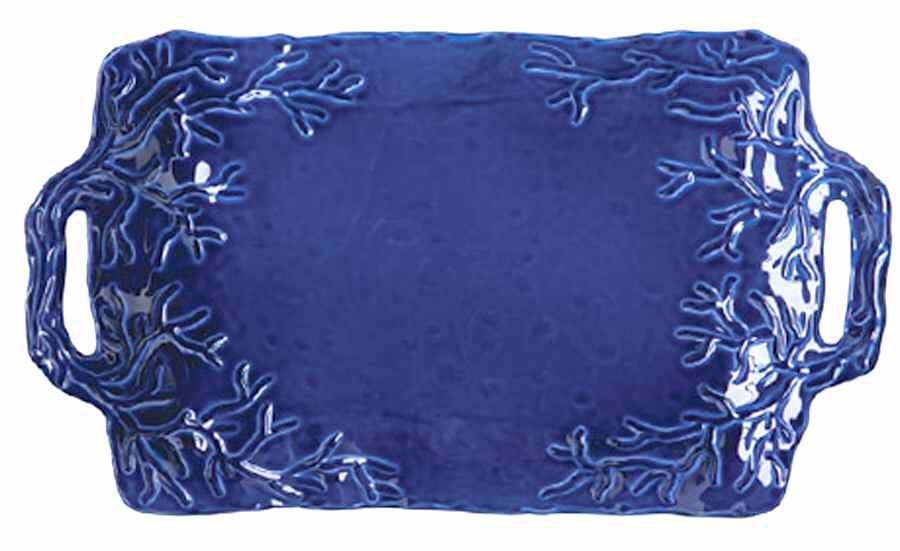 Corallo 19" Rectangular Handled Serving Platter by Vietri (Italy)-1