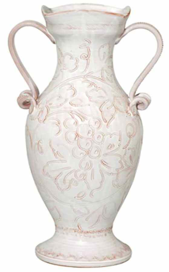 Embossed Fruit 18" Footed Vase by Vietri (Italy)-1