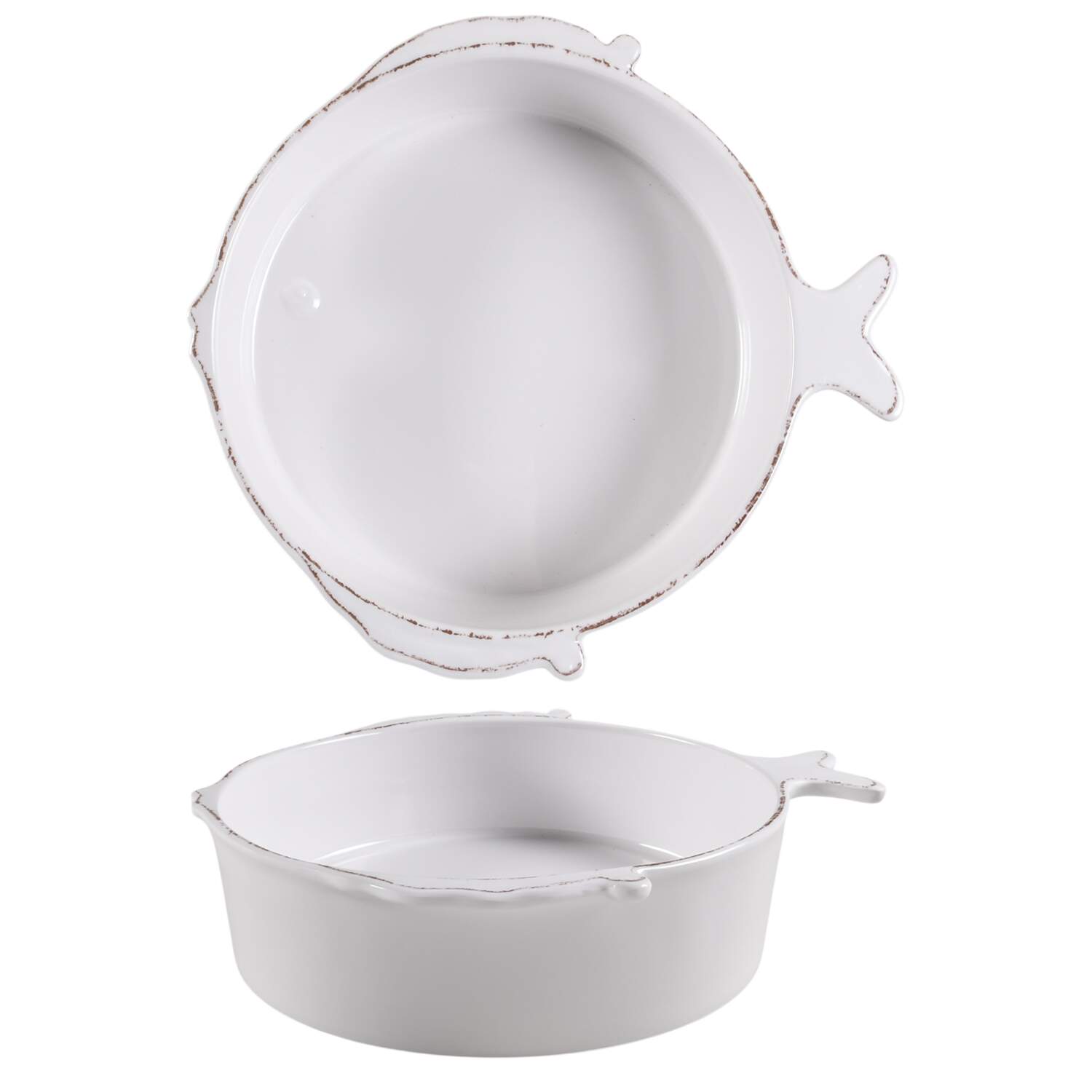 Lastra Fish Medium Melamine Round Serving Bowl by Vietri (Italy)-1