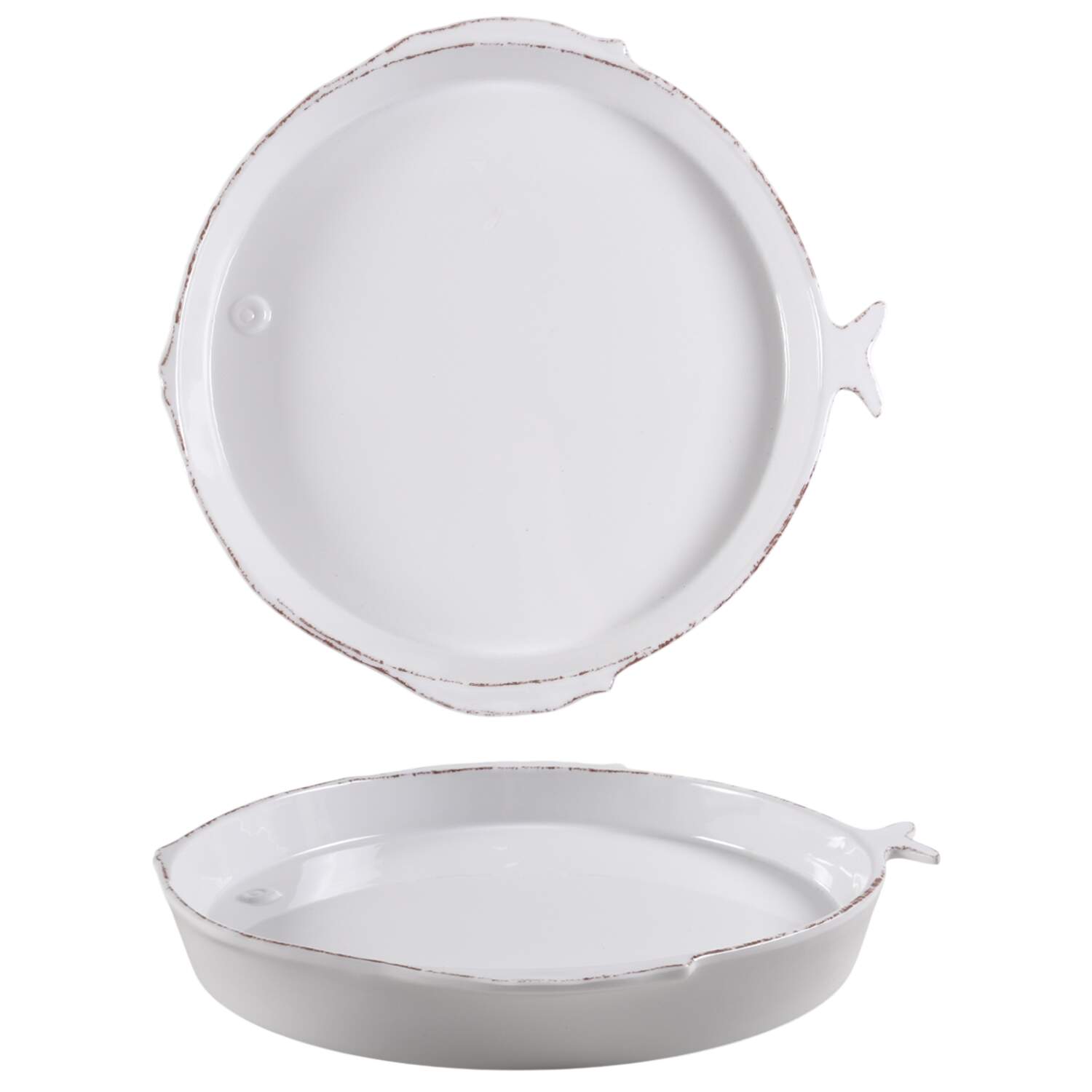 Lastra Fish 15" Melamine Chop Plate (Round Platter) by Vietri (Italy)-1