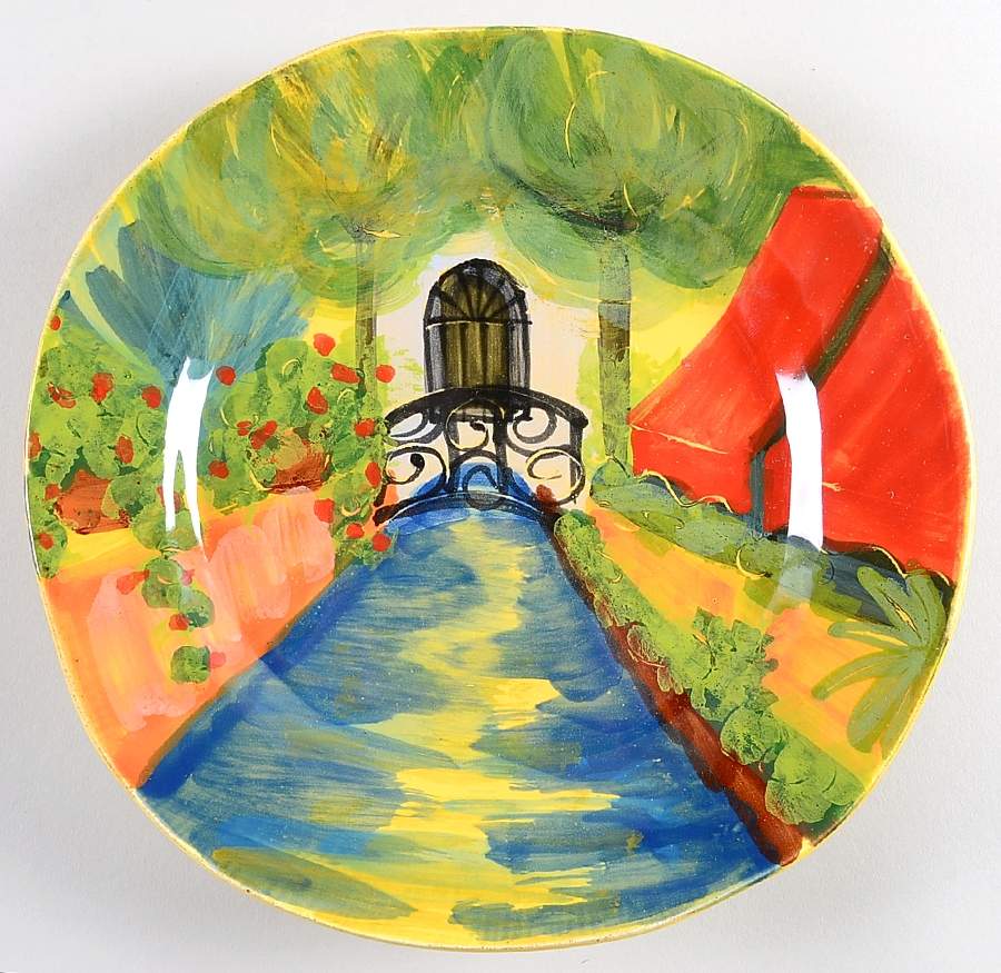 Village Views Salad/Dessert Plate by Vietri (Italy)-1