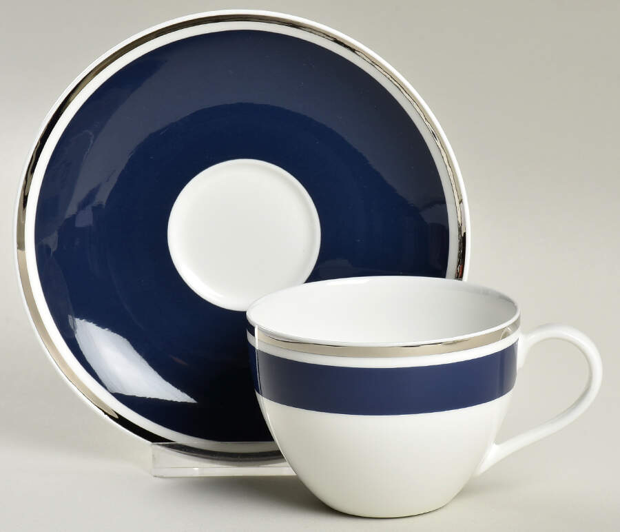 Anmut My Colour Ocean Blue Flat Cup & Saucer Set by Villeroy & Boch-1