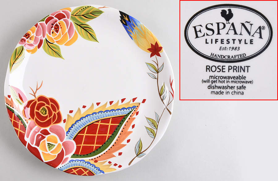 Rose Print Dinner Plate by Vida By Eva Mendes-1
