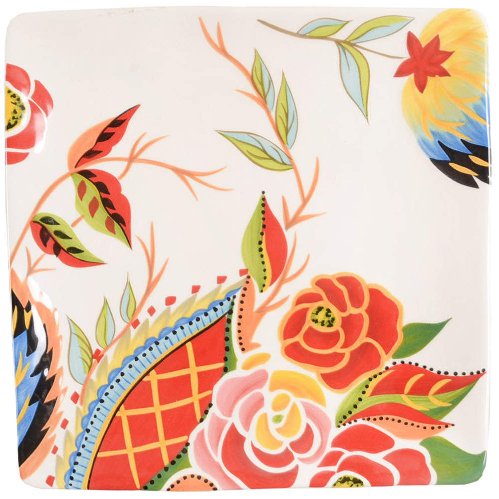 Rose Print Square Salad Plate by Vida By Eva Mendes-1