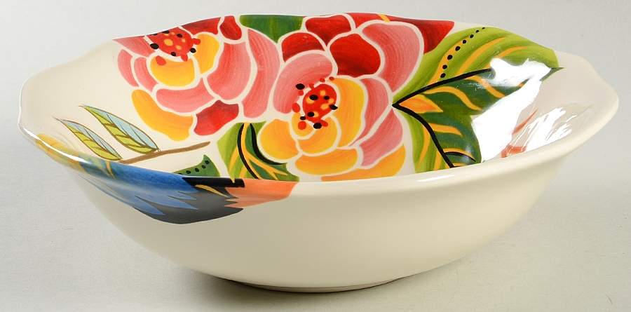 Rose Print 8" Individual Pasta Bowl by Vida By Eva Mendes-1