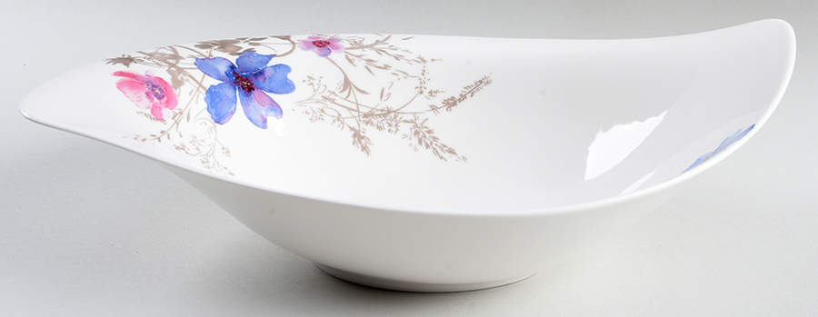 Mariefleur Grey 14" Large Oval Salad Serving Bowl by Villeroy & Boch-1