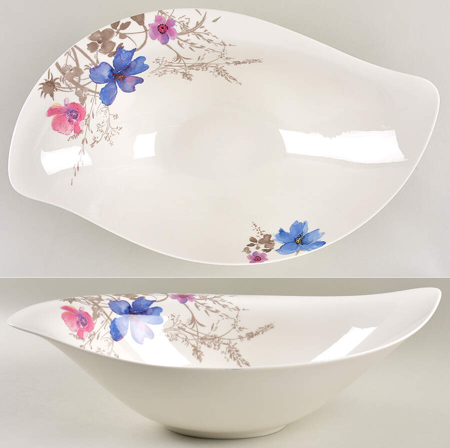 Mariefleur Grey 17" Oval Serving Bowl by Villeroy & Boch-1