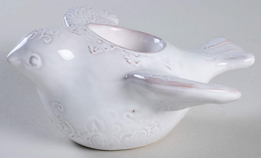 Bellezza Bird White Bird Votive Candleholder by Vietri (Italy)-1