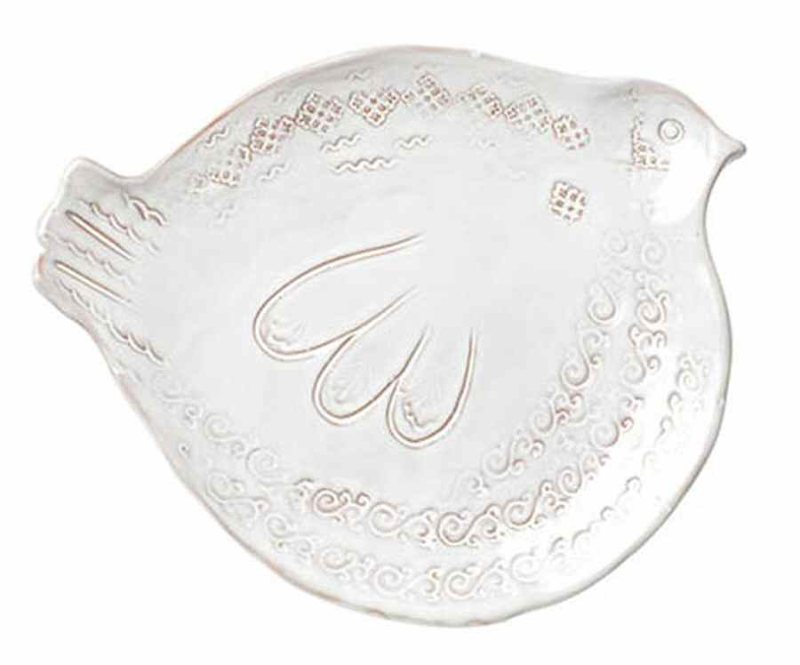 Bellezza Bird White Salad Plate by Vietri (Italy)-1