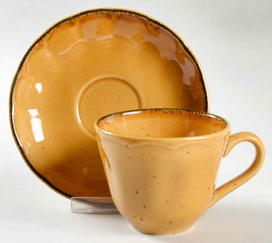 The English Collection Yellow Footed Cup & Saucer Set by Victorian Classics-1