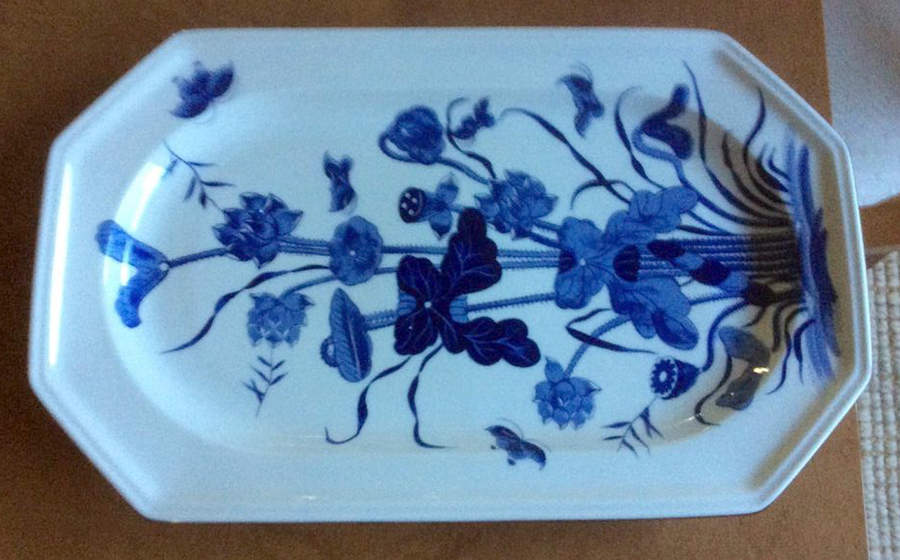 Lotosblute Blau 14" Rectangular Serving Platter by Villeroy & Boch-1