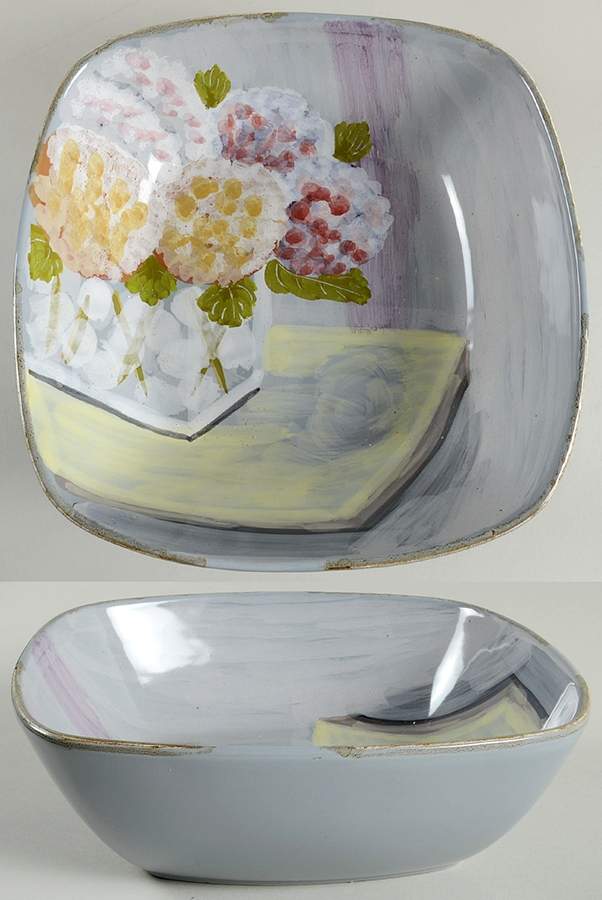 Hydrangea 10" Square Serving Bowl by Vietri (Italy)-1