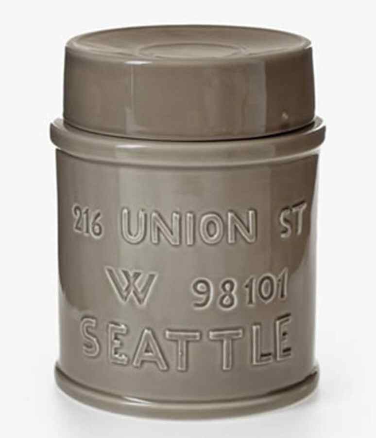 Metro Taupe Large Canister & Lid by Vietri (Italy)-1