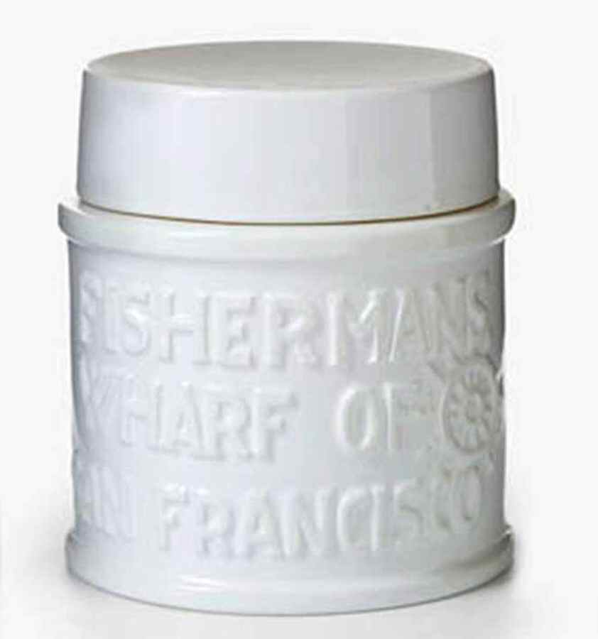 Metro White Medium Canister & Lid by Vietri (Italy)-1