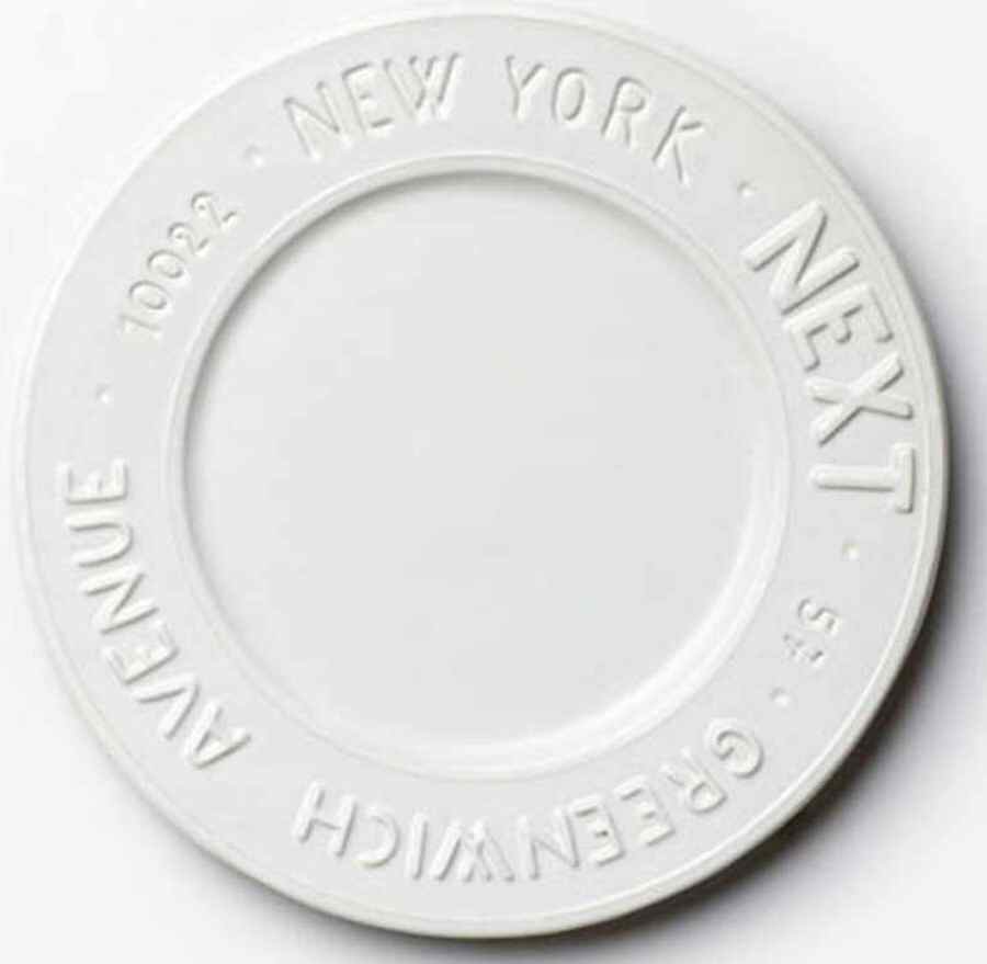 Metro White Dinner Plate by Vietri (Italy)-1
