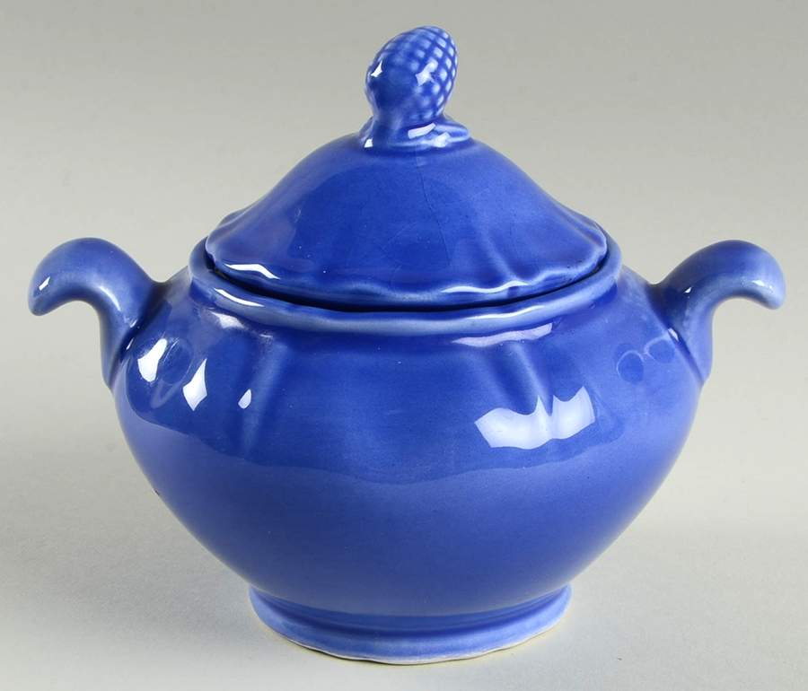 Luberon Blue (Cobalt) Sugar Bowl & Lid by Varages-1