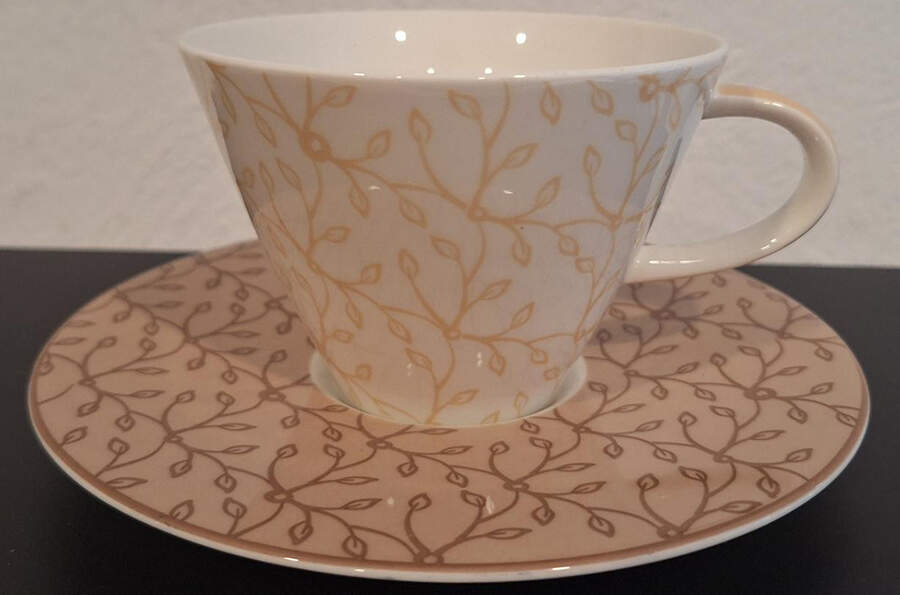 Caffe Club Floral Vanilla Flat Cup & Saucer Set by Villeroy & Boch-1