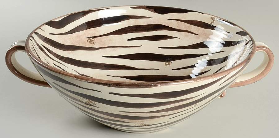 Serengeti 18" Round Handled Bowl by Vietri (Italy)-1