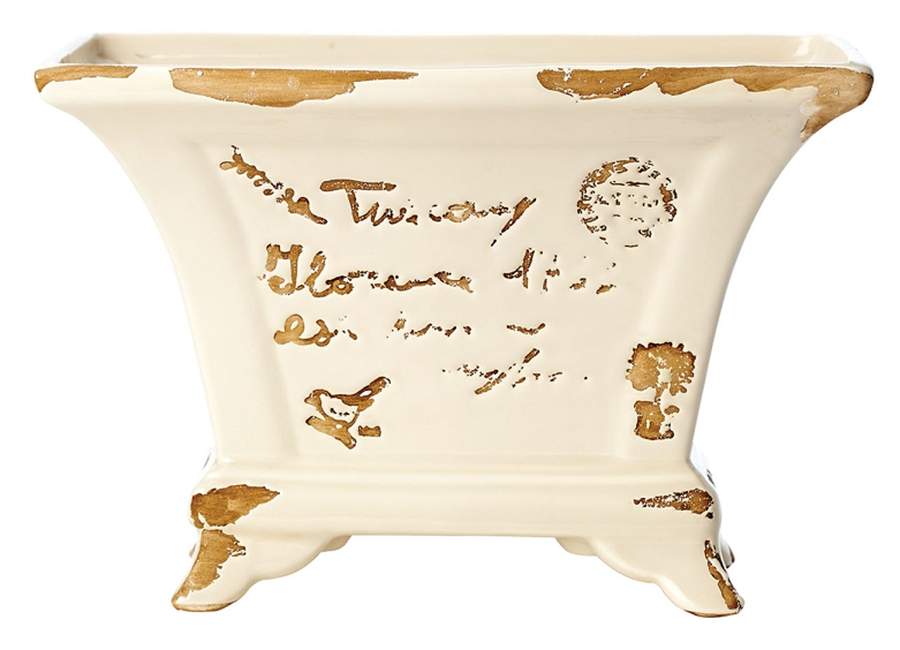 Tuscany Script 7" Cachepot by Vietri (Italy)-1