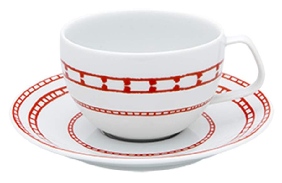 Rosso Flat Cup & Saucer Set by Vista Alegre-1