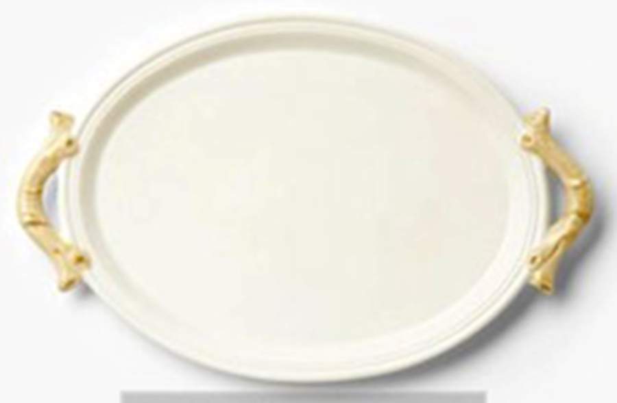 Bambu 21" Oval Handled Tray by Vietri (Italy)-1