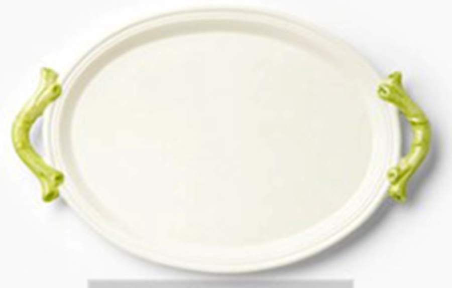 Bambu 21" Oval Handled Tray by Vietri (Italy)-1
