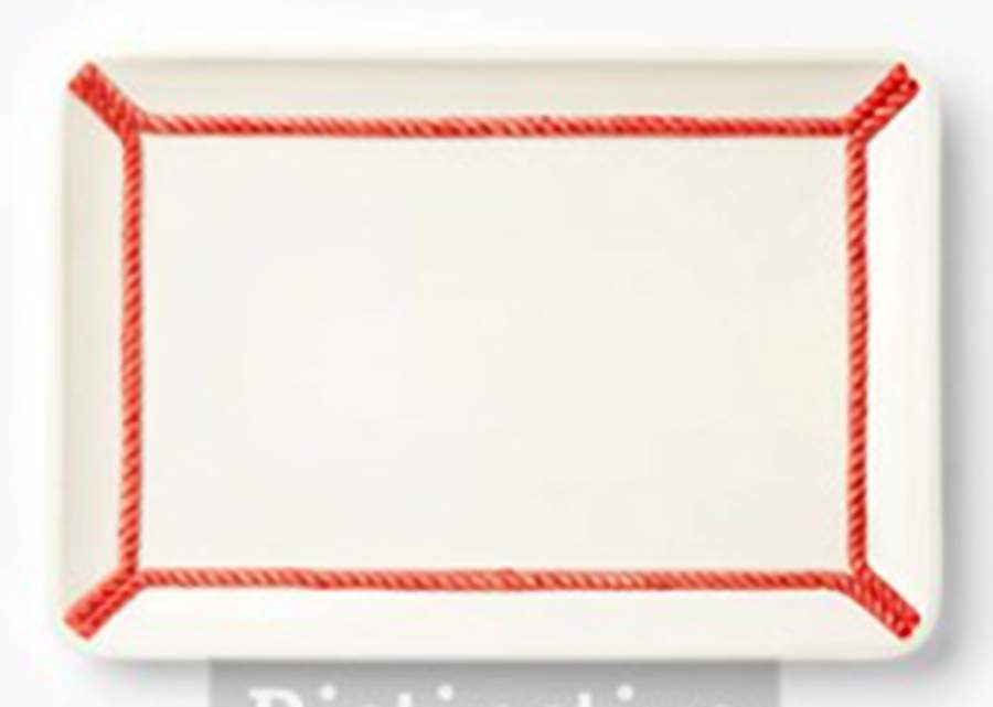 Corda Red 19" Rectangular Serving Platter by Vietri (Italy)-1