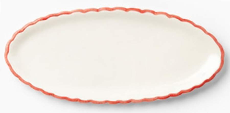 Corda Red 22" Oval Serving Platter by Vietri (Italy)-1