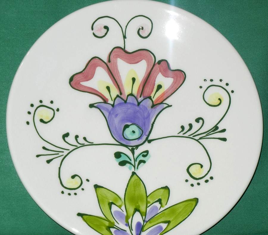 Folk Salad Plate by Vietri (Italy)-1