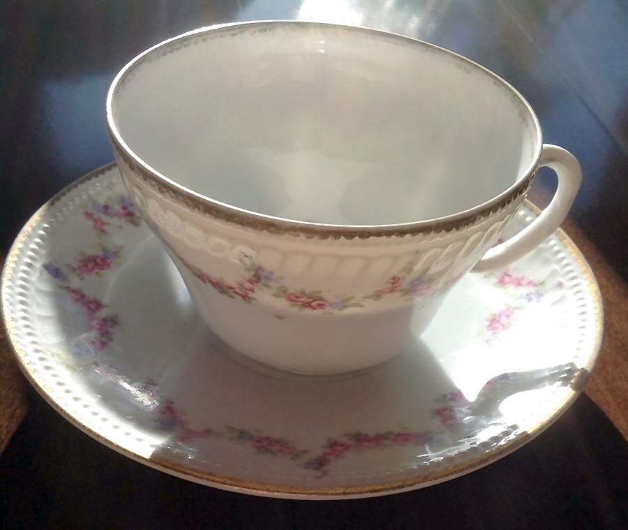 VTO227 Flat Cup & Saucer Set by Victoria (Austria)-1