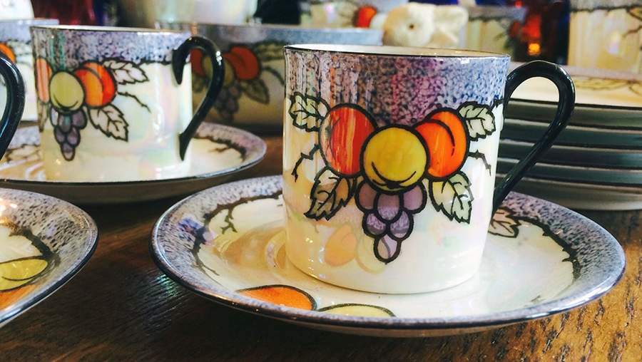 184 Flat Demitasse Cup & Saucer Set by Victoria (Czech)-1