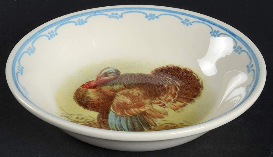Farmyard Turkey Soup/Cereal Bowl by Victorian English Pottery-Royal Stafford-1