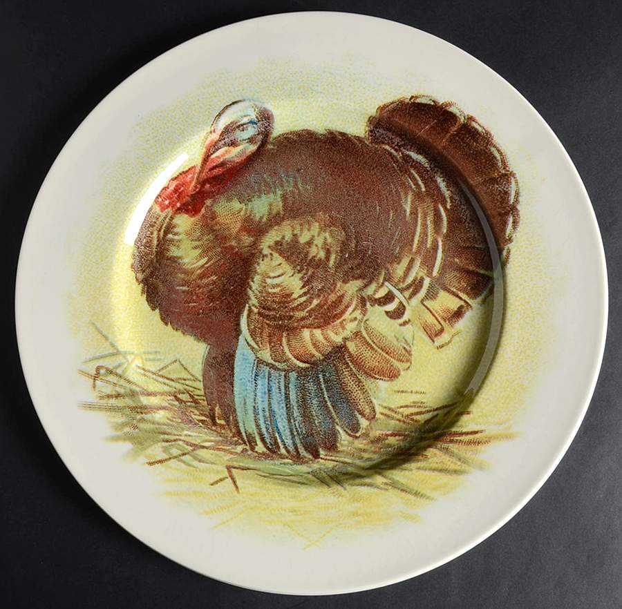 Farmyard Turkey 12" Chop Plate (Round Platter) by Victorian English Pottery-Royal Stafford-1