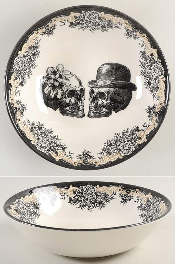 Skull Soup/Cereal Bowl by Victorian English Pottery-Royal Stafford-1