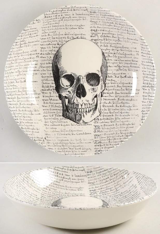 Skull 9" Individual Pasta Bowl by Victorian English Pottery-Royal Stafford-1