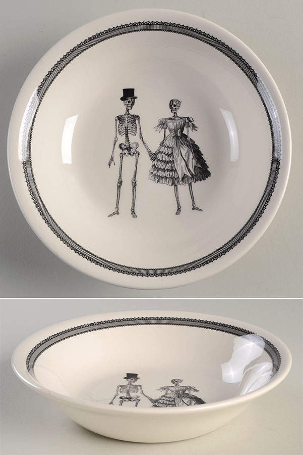 Skull 9" Round Serving Bowl by Victorian English Pottery-Royal Stafford-1