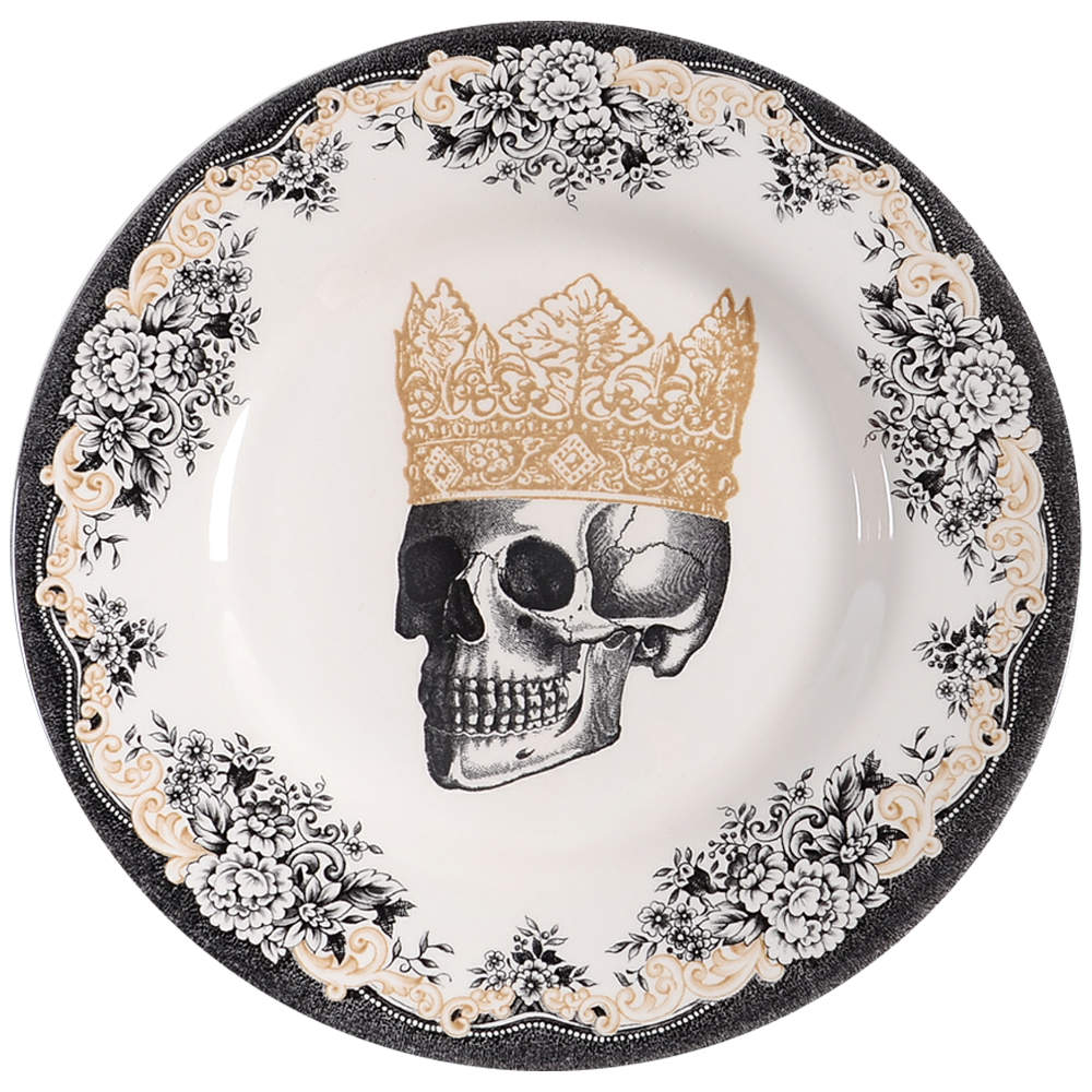 Skull Salad Plate by Victorian English Pottery-Royal Stafford-1