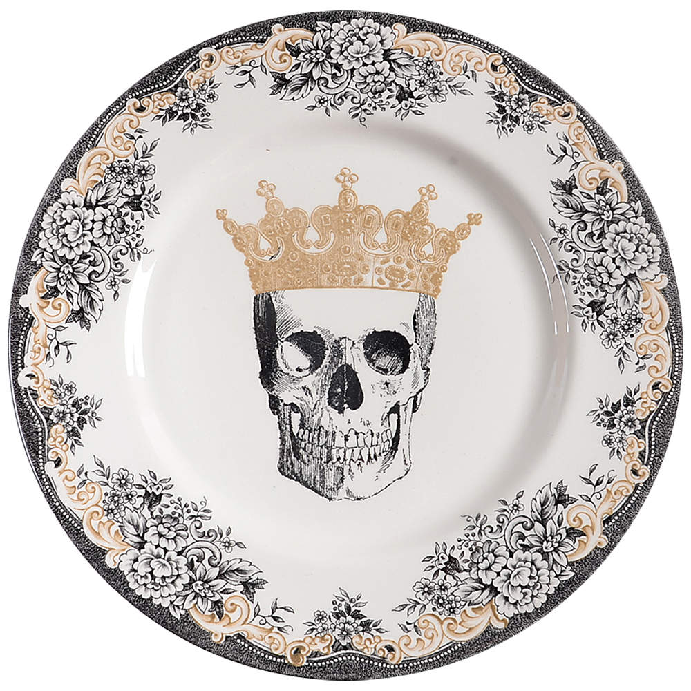 Skull Dinner Plate by Victorian English Pottery-Royal Stafford-1