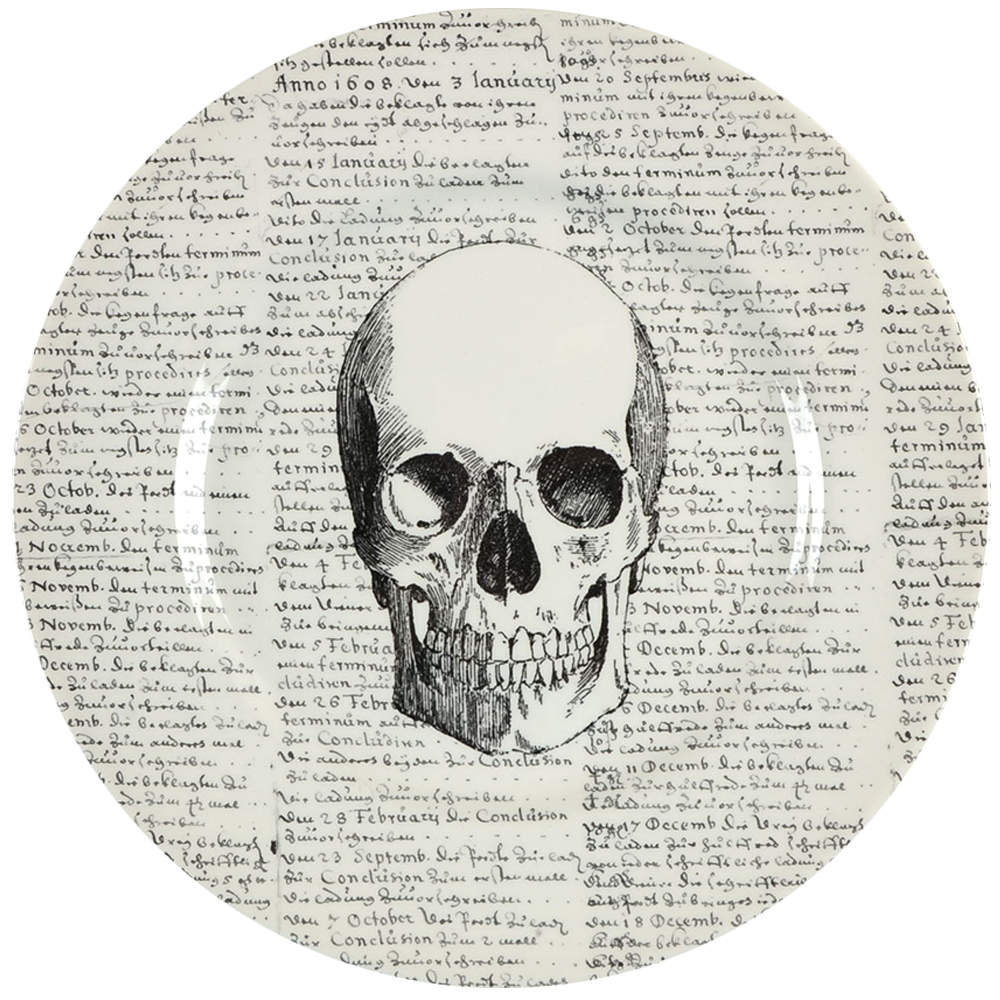Skull Dinner Plate by Victorian English Pottery-Royal Stafford-1