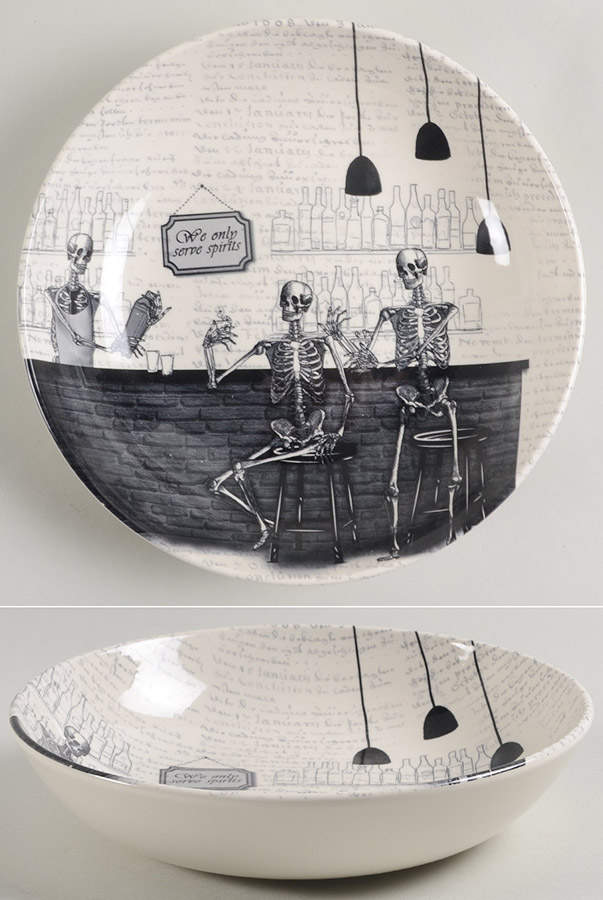 Skull 9" Individual Pasta Bowl by Victorian English Pottery-Royal Stafford-1