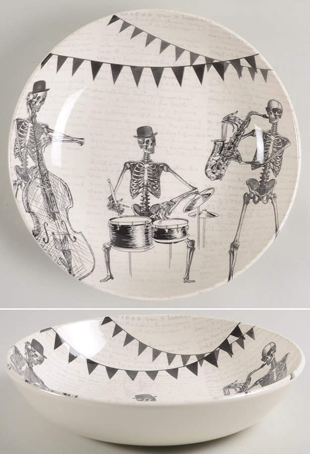Skull 9" Individual Pasta Bowl by Victorian English Pottery-Royal Stafford-1