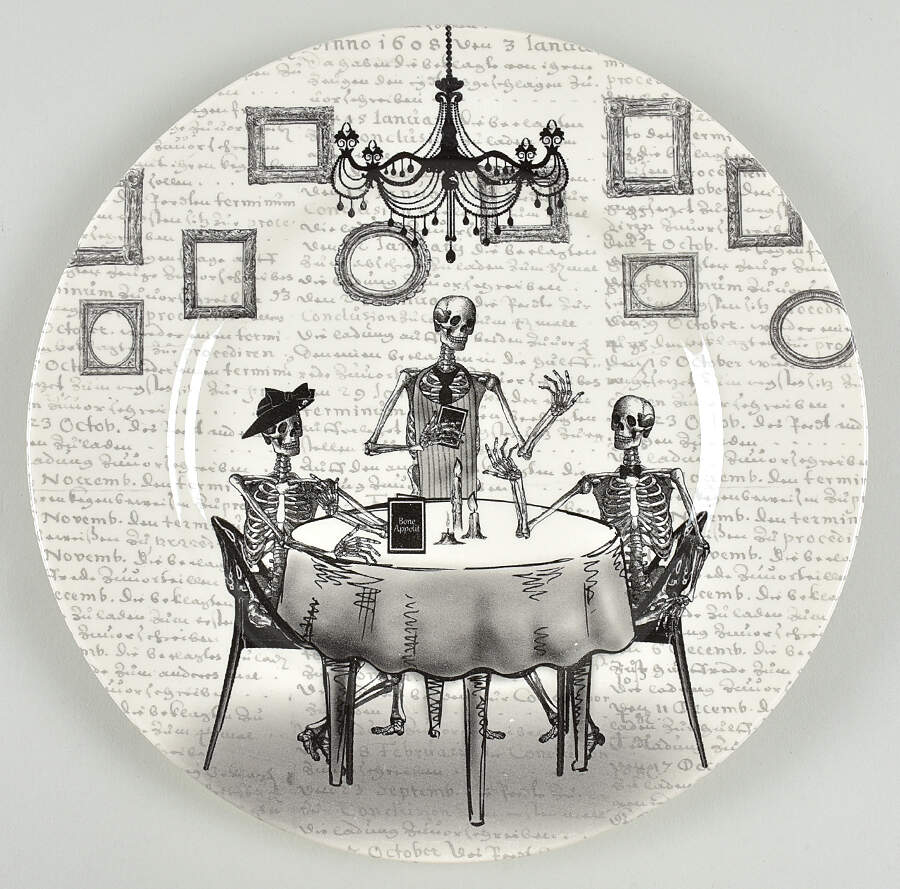 Skull Dinner Plate by Victorian English Pottery-Royal Stafford-1