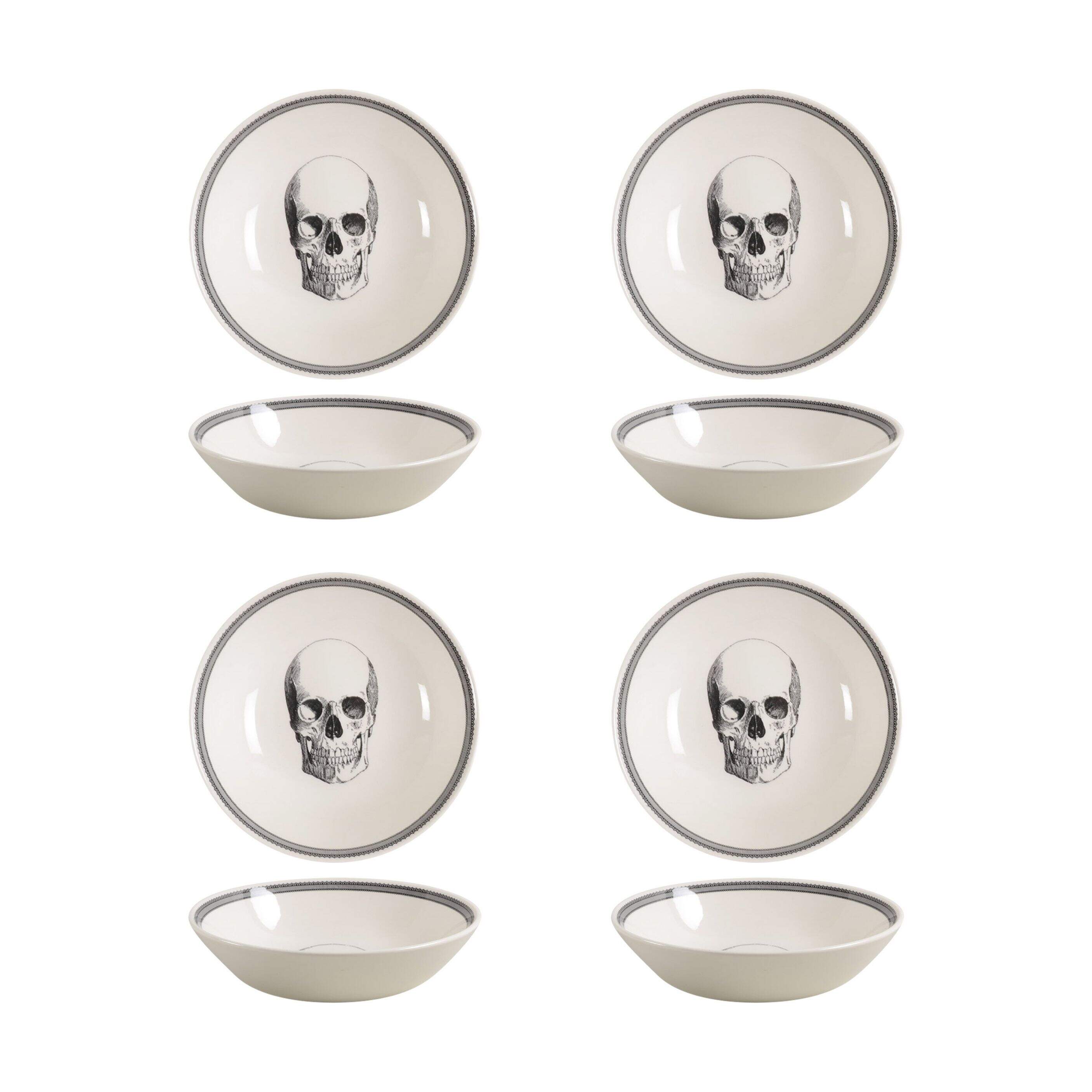 Skull Soup/Cereal Bowl - Set of 4 by Victorian English Pottery-Royal Stafford-1