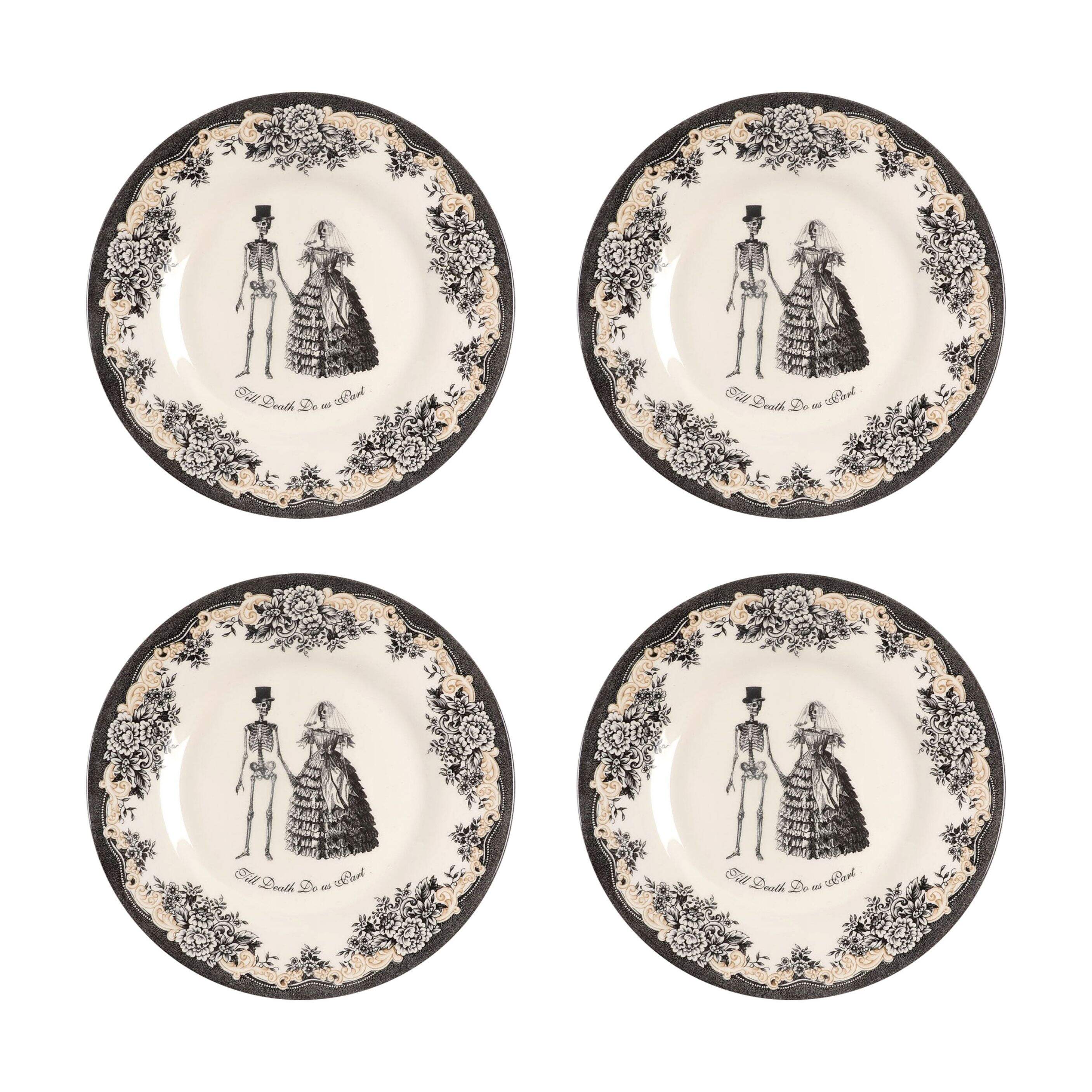 Skull Salad Plate - Set of 4 by Victorian English Pottery-Royal Stafford-1